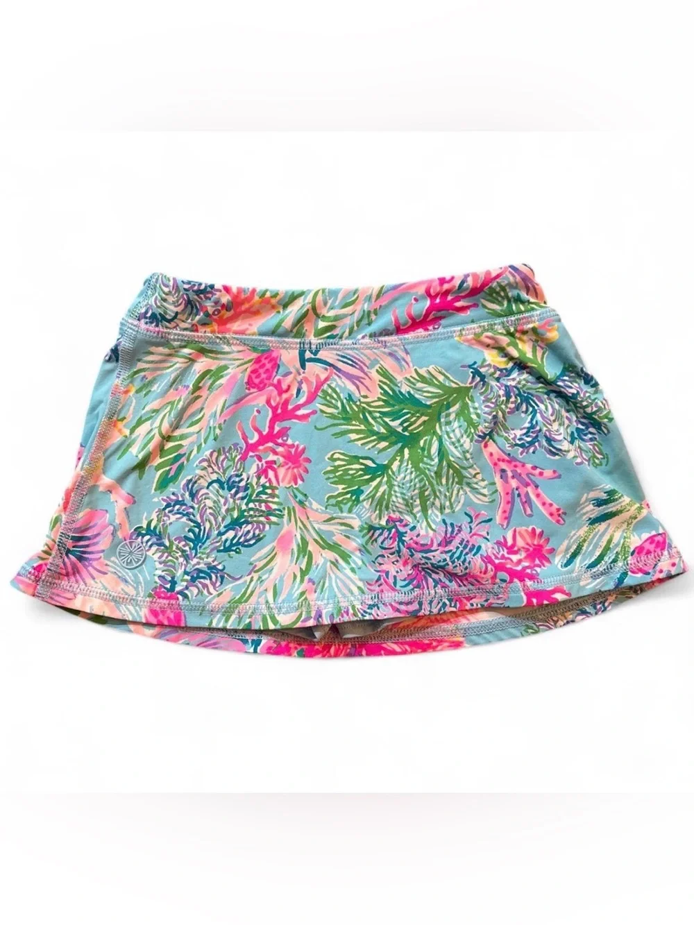 Lilly Pulitzer Luxletic Skort with Pink and Green Coral Print